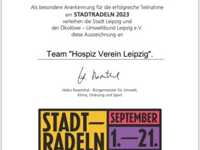 s_urkunde-stadtradeln_2023-1 Hospiz Verein Leipzig - Aktuelles - Stadtradeln 2023
